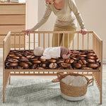 Roasted Coffee Bean Print Baby Crib Sheet