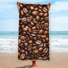 Roasted Coffee Bean Print Beach Towel