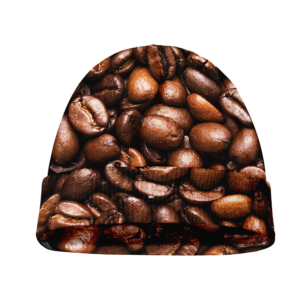 Roasted Coffee Bean Print Beanie