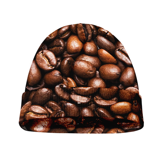 Roasted Coffee Bean Print Beanie