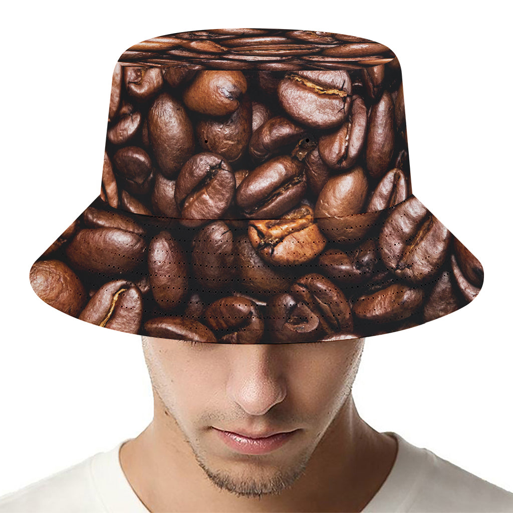 Roasted Coffee Bean Print Bucket Hat