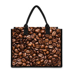 Roasted Coffee Bean Print Canvas Tote Bag