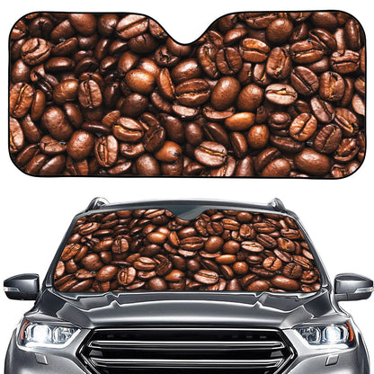 Roasted Coffee Bean Print Car Windshield Sun Shade