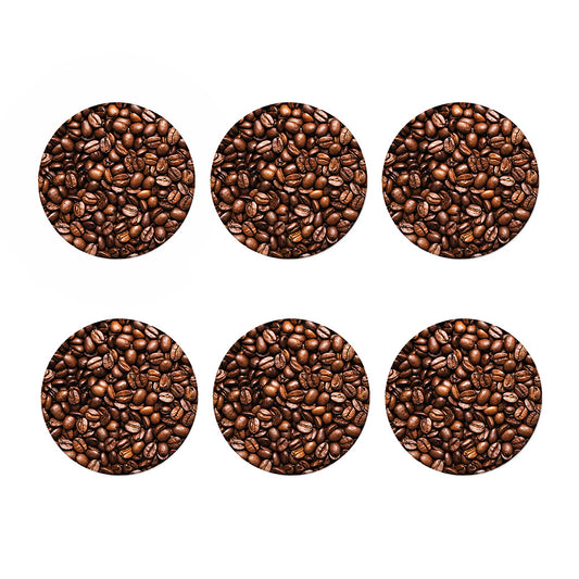 Roasted Coffee Bean Print Coaster Set