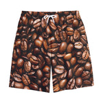 Roasted Coffee Bean Print Cotton Shorts