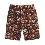 Roasted Coffee Bean Print Cotton Shorts