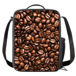 Roasted Coffee Bean Print Crossbody Lunch Bag