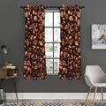 Roasted Coffee Bean Print Grommet Curtain Panels