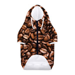 Roasted Coffee Bean Print Dog Zip Up Hoodie
