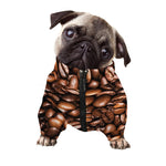 Roasted Coffee Bean Print Dog Zip Up Jacket