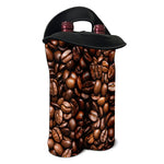 Roasted Coffee Bean Print Double Neoprene Wine Tote