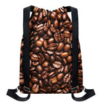 Roasted Coffee Bean Print Drawstring Backpack