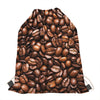 Roasted Coffee Bean Print Drawstring Bag