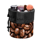 Roasted Coffee Bean Print Drawstring Makeup Bag