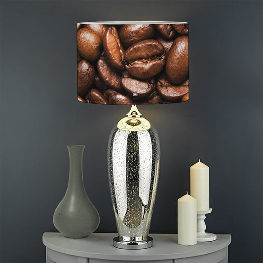 Roasted Coffee Bean Print Drum Lamp Shade