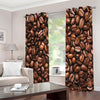 Roasted Coffee Bean Print Extra Wide Grommet Curtains