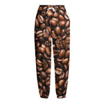 Roasted Coffee Bean Print Fleece Lined Knit Pants