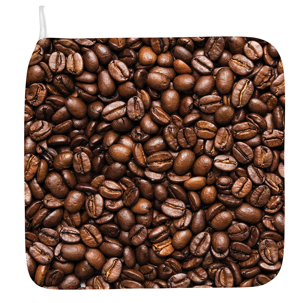 Roasted Coffee Bean Print Hand Towel