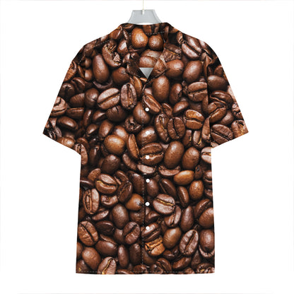 Roasted Coffee Bean Print Hawaiian Shirt