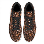 Roasted Coffee Bean Print High Top Leather Sneakers