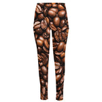 Roasted Coffee Bean Print High-Waisted Pocket Leggings
