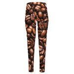 Roasted Coffee Bean Print High-Waisted Pocket Leggings