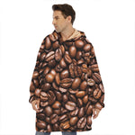 Roasted Coffee Bean Print Hoodie Blanket
