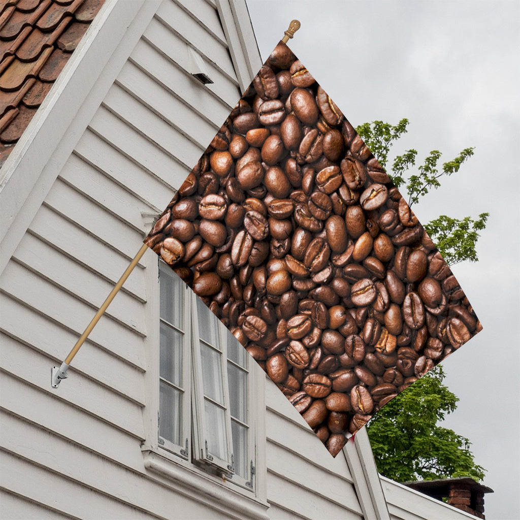 Roasted Coffee Bean Print House Flag