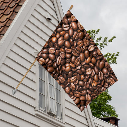 Roasted Coffee Bean Print House Flag