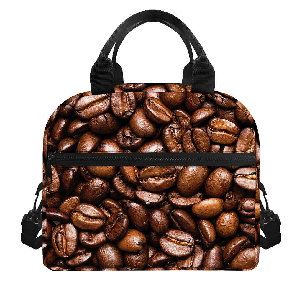 Roasted Coffee Bean Print Insulated Lunch Bag