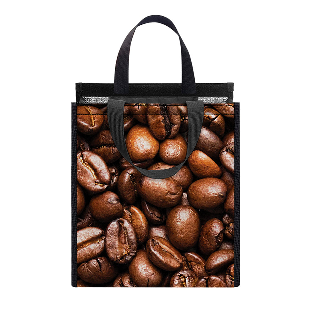 Roasted Coffee Bean Print Insulated Lunch Tote