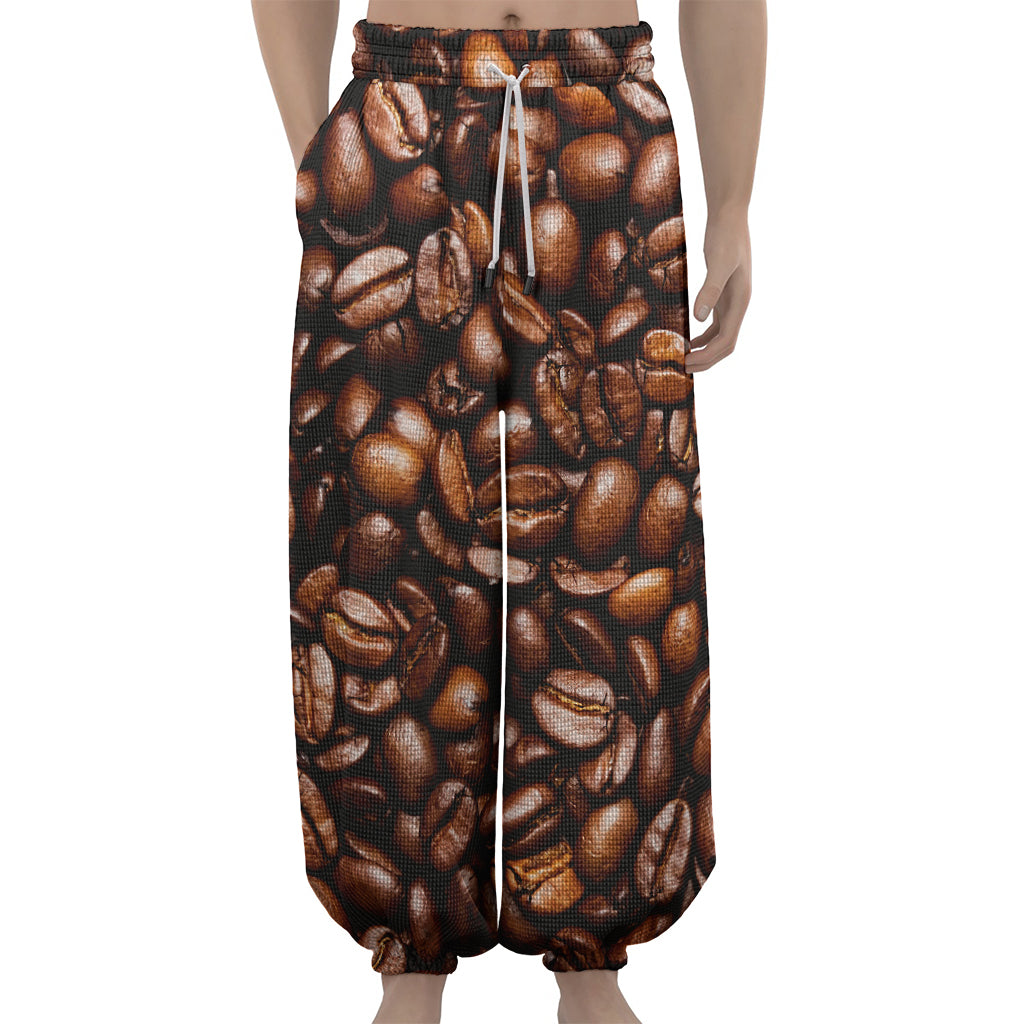 Roasted Coffee Bean Print Lantern Pants