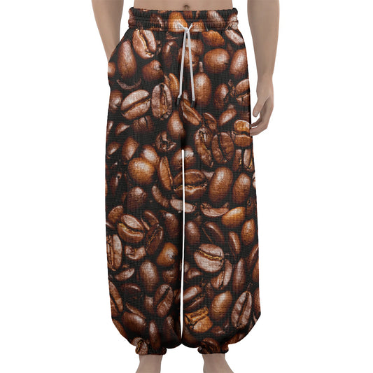 Roasted Coffee Bean Print Lantern Pants