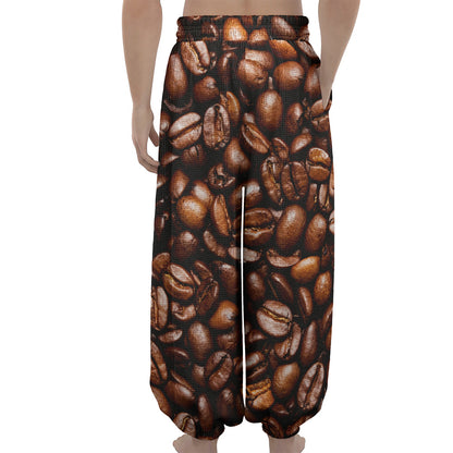 Roasted Coffee Bean Print Lantern Pants
