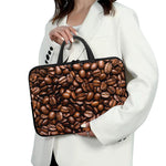 Roasted Coffee Bean Print Laptop Sleeve With Handle