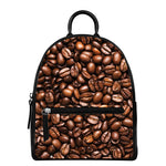 Roasted Coffee Bean Print Leather Backpack