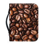 Roasted Coffee Bean Print Leather Bible Cover