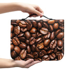 Roasted Coffee Bean Print Leather Bible Cover