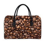 Roasted Coffee Bean Print Leather Duffle Bag