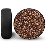 Roasted Coffee Bean Print Leather Spare Tire Cover