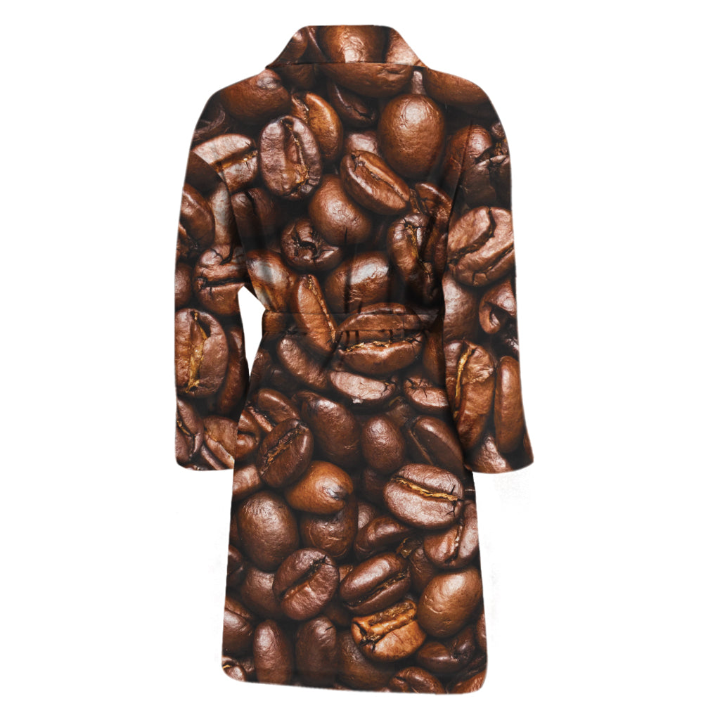 Roasted Coffee Bean Print Men's Bathrobe