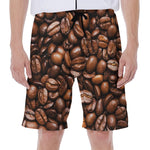 Roasted Coffee Bean Print Men's Beach Shorts