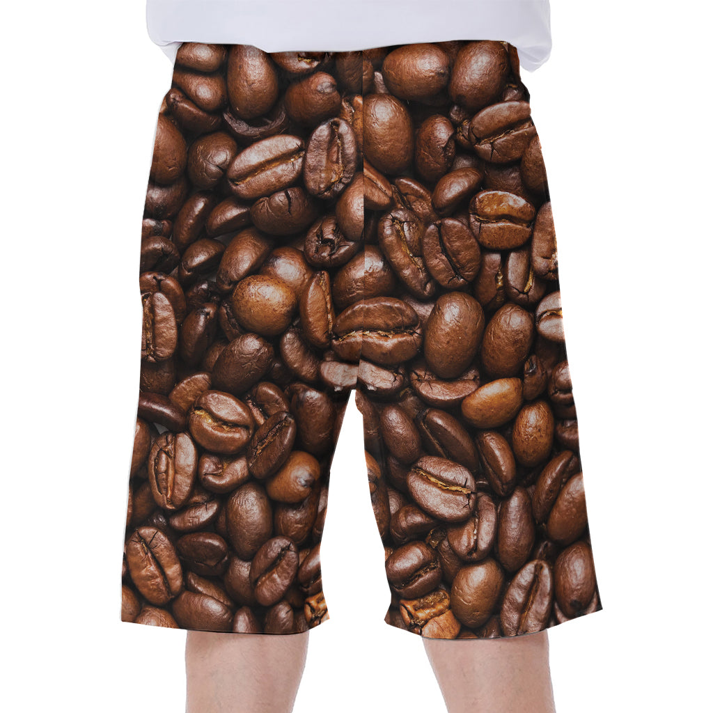 Roasted Coffee Bean Print Men's Beach Shorts