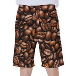 Roasted Coffee Bean Print Men's Beach Shorts