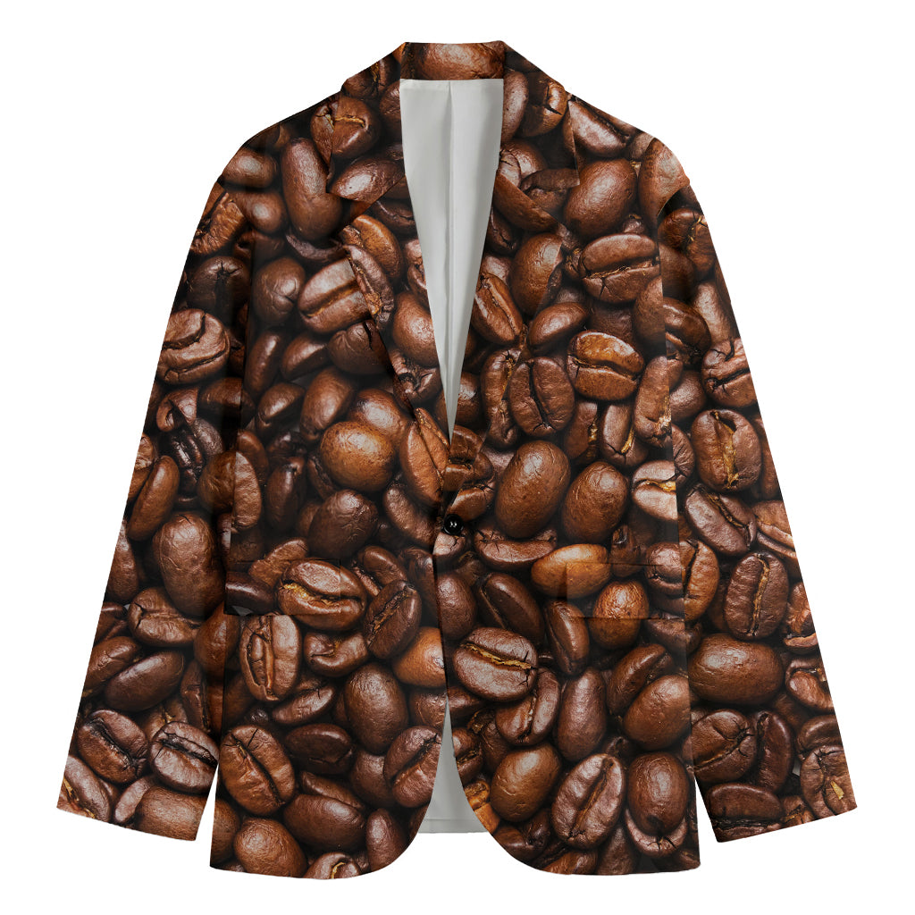 Roasted Coffee Bean Print Men's Blazer