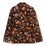 Roasted Coffee Bean Print Men's Blazer
