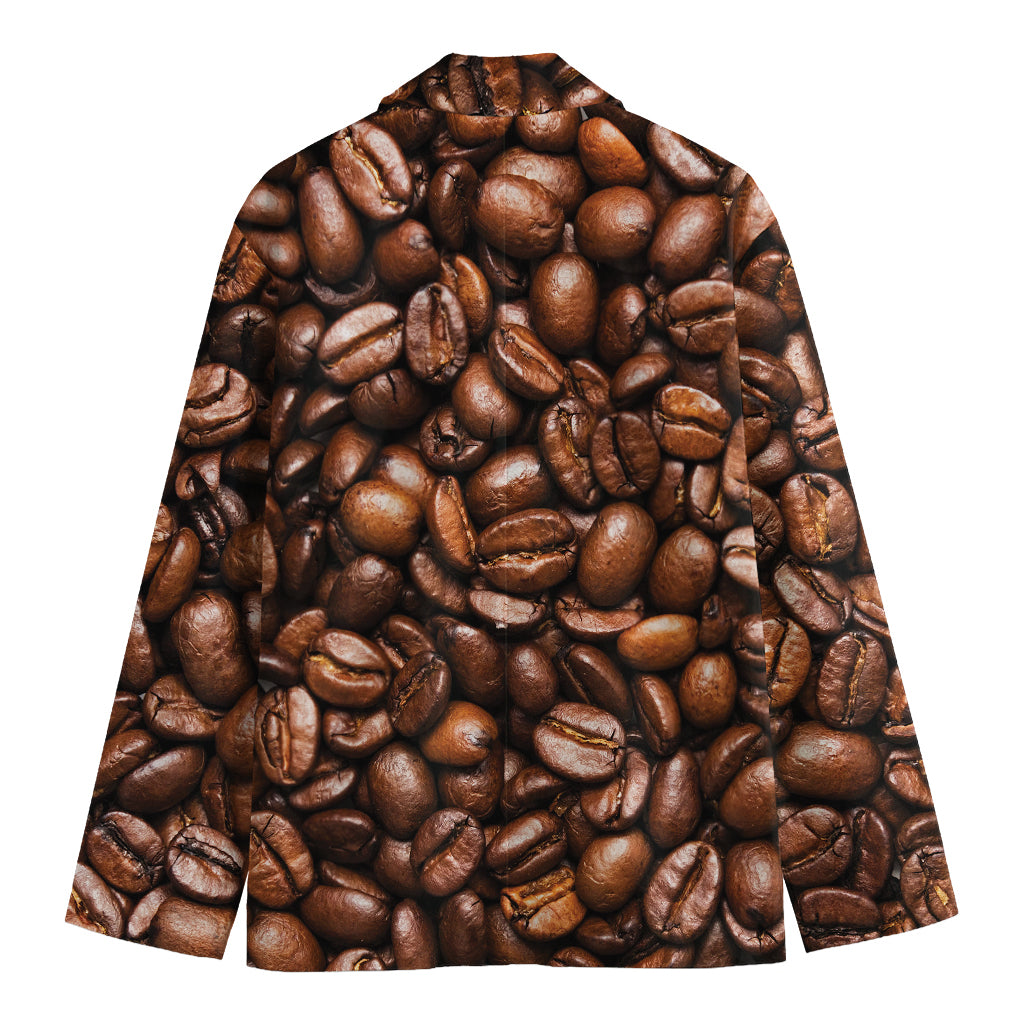 Roasted Coffee Bean Print Men's Cotton Blazer