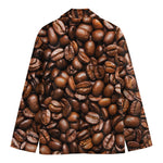 Roasted Coffee Bean Print Men's Cotton Blazer