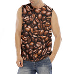 Roasted Coffee Bean Print Men's Fitness Tank Top