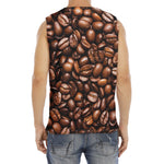 Roasted Coffee Bean Print Men's Fitness Tank Top